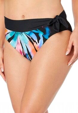 La Blanca "Prism Palm" High Waist Bikini Swimsuit Bottom, Multicolor